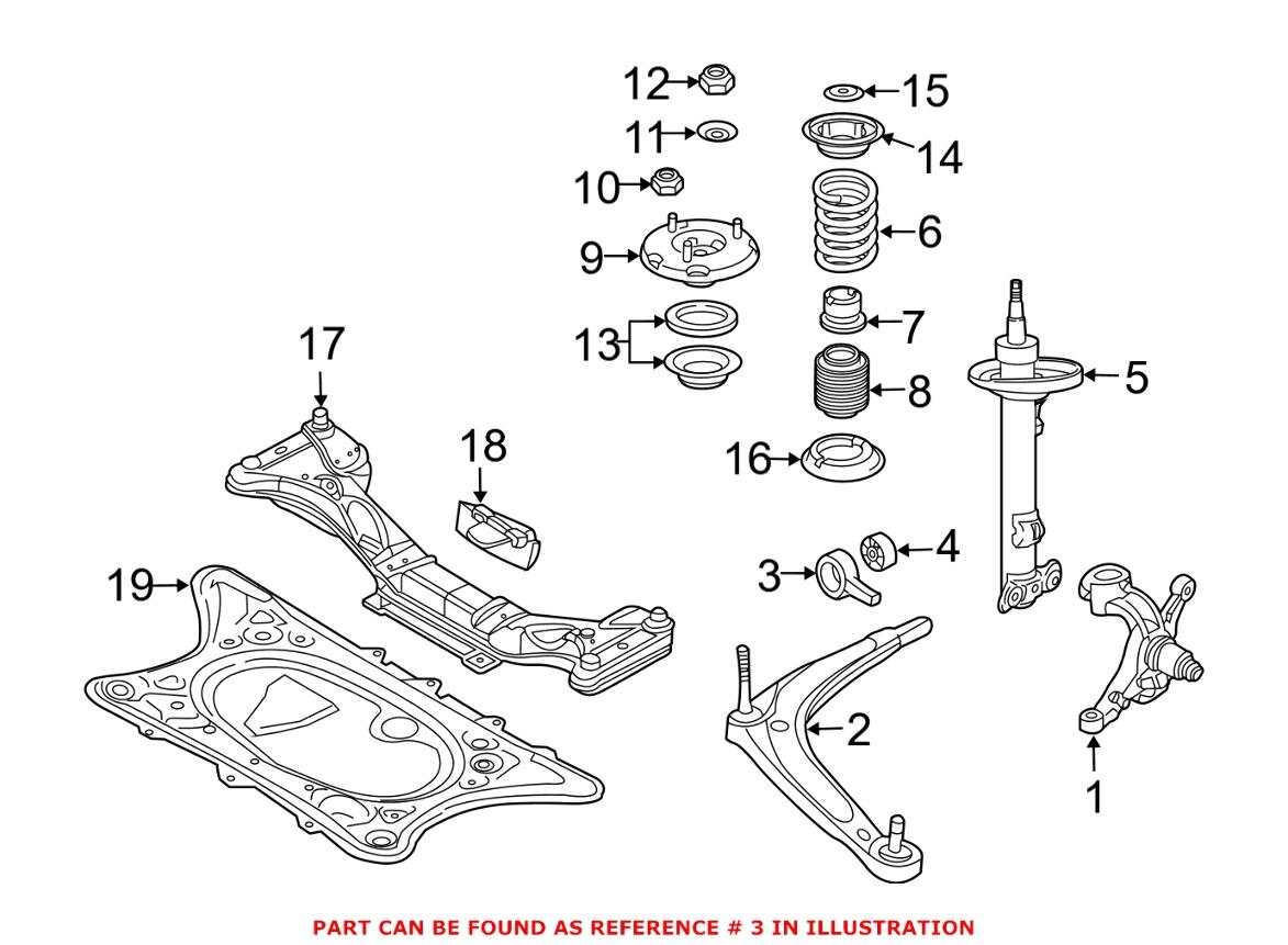 BMW Control Arm Bushing Bracket - Front Driver Side 31107836862